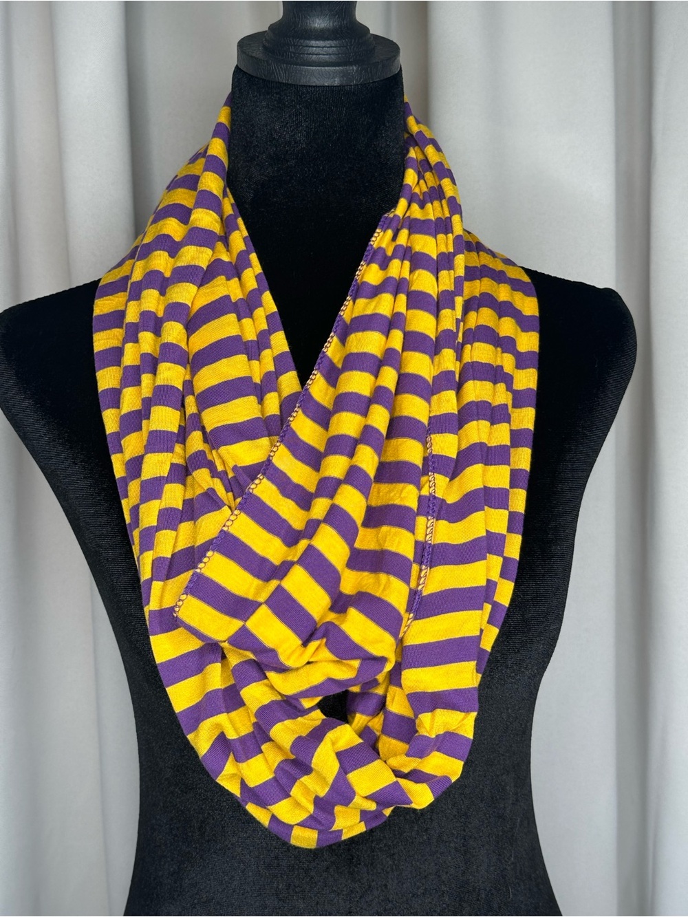 Striped Purple and Yellow Infinity Scarf - Women Accessories